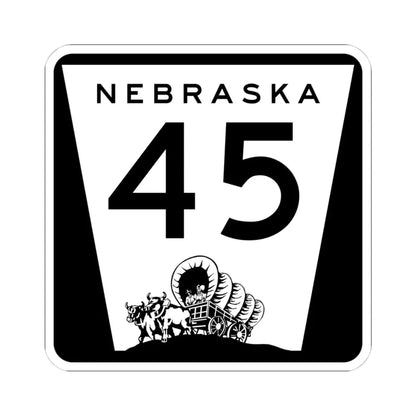 N-45 (Nebraska) (Road Sign) STICKER Vinyl Kiss-Cut Decal 4 Inch White - The Sticker Space