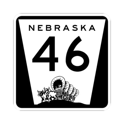 N-46 (Nebraska) (Road Sign) STICKER Vinyl Kiss-Cut Decal 2 Inch White - The Sticker Space
