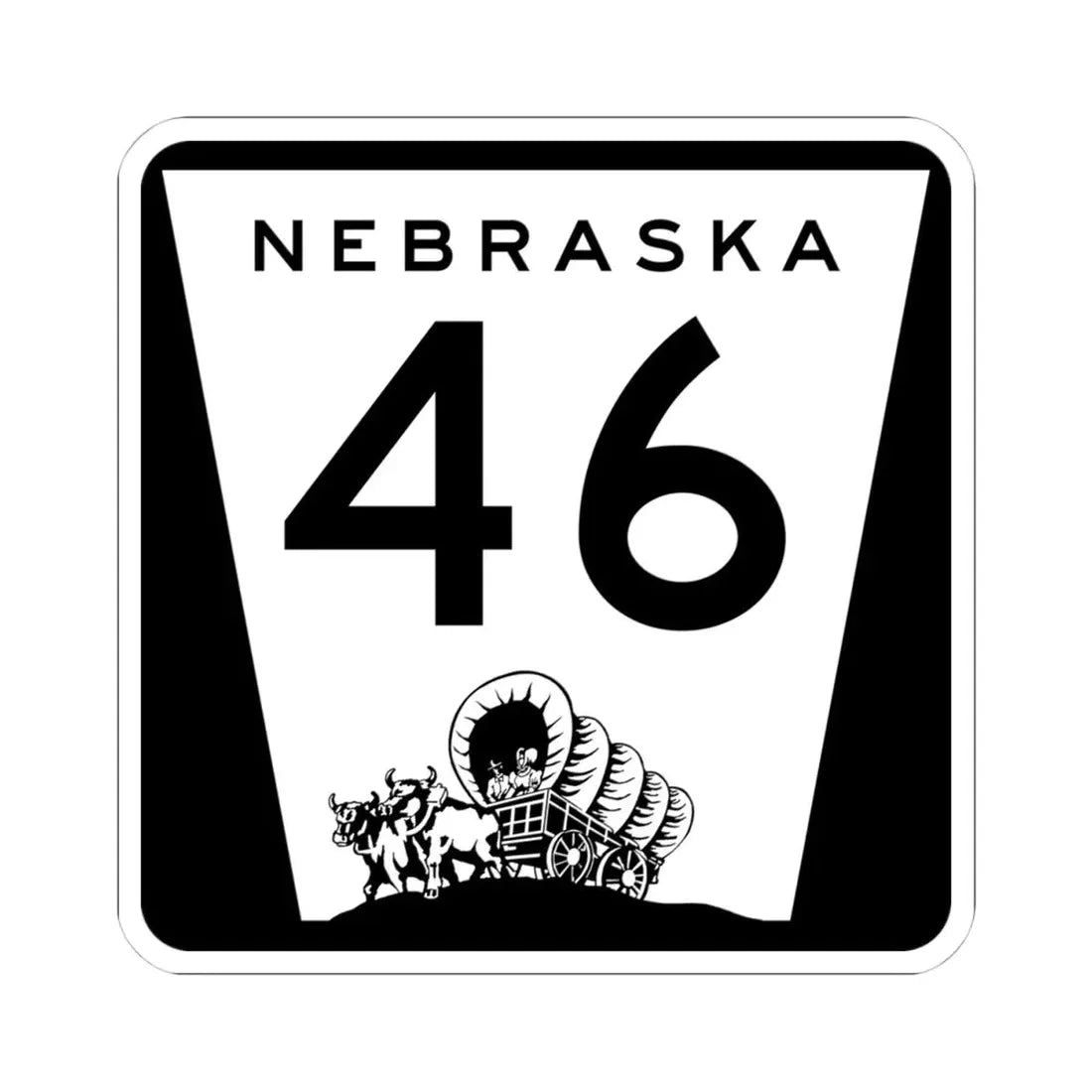 N-46 (Nebraska) (Road Sign) STICKER Vinyl Kiss-Cut Decal 4 Inch White - The Sticker Space
