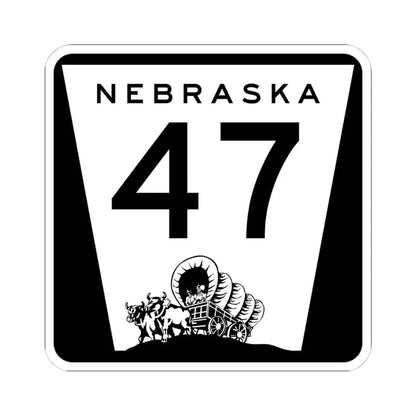N-47 (Nebraska) (Road Sign) STICKER Vinyl Kiss-Cut Decal 4 Inch White - The Sticker Space