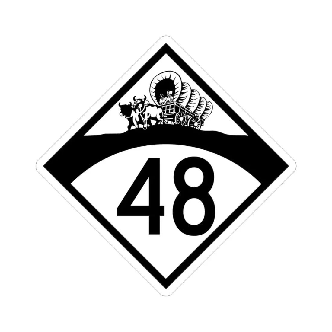 N-48 1950 (Nebraska) (Road Sign) STICKER Vinyl Kiss-Cut Decal 3 Inch White - The Sticker Space