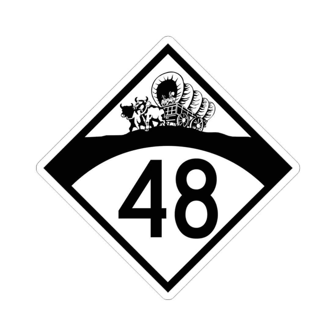 N-48 1950 (Nebraska) (Road Sign) STICKER Vinyl Kiss-Cut Decal 4 Inch White - The Sticker Space