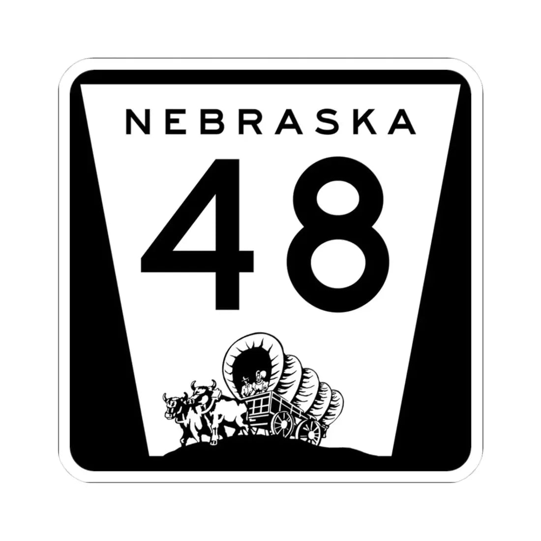 N-48 (Nebraska) (Road Sign) STICKER Vinyl Kiss-Cut Decal 3 Inch White - The Sticker Space