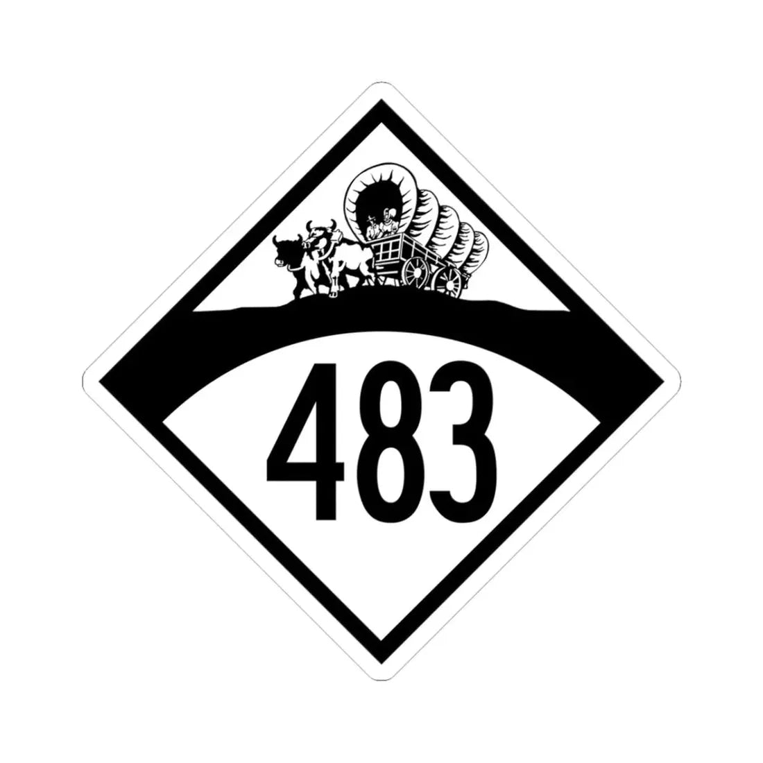 N-483 1950 (Nebraska) (Road Sign) STICKER Vinyl Kiss-Cut Decal 3 Inch White - The Sticker Space