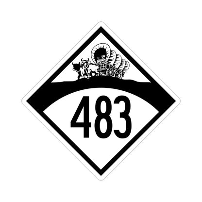 N-483 1950 (Nebraska) (Road Sign) STICKER Vinyl Kiss-Cut Decal 4 Inch White - The Sticker Space