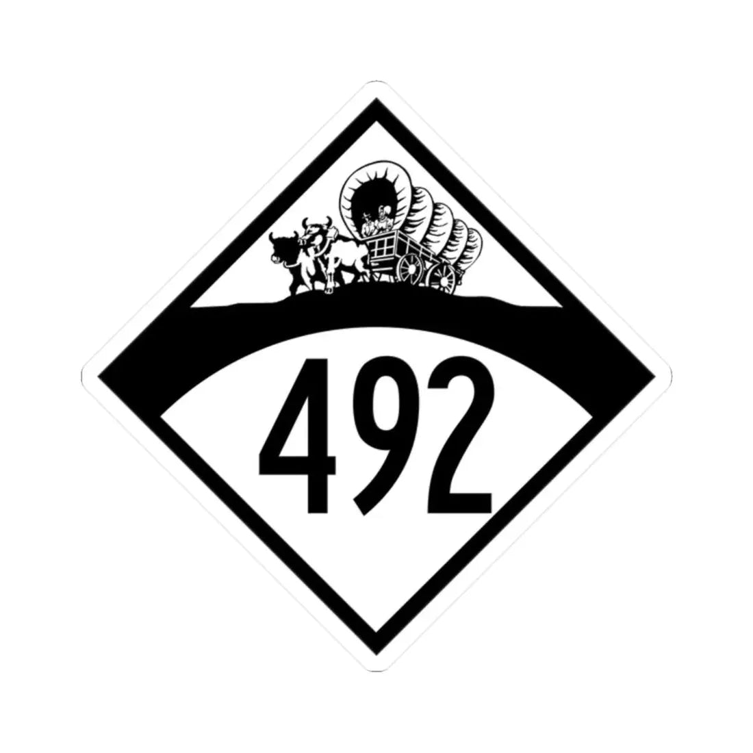 N-492 1950 (Nebraska) (Road Sign) STICKER Vinyl Kiss-Cut Decal 2 Inch White - The Sticker Space