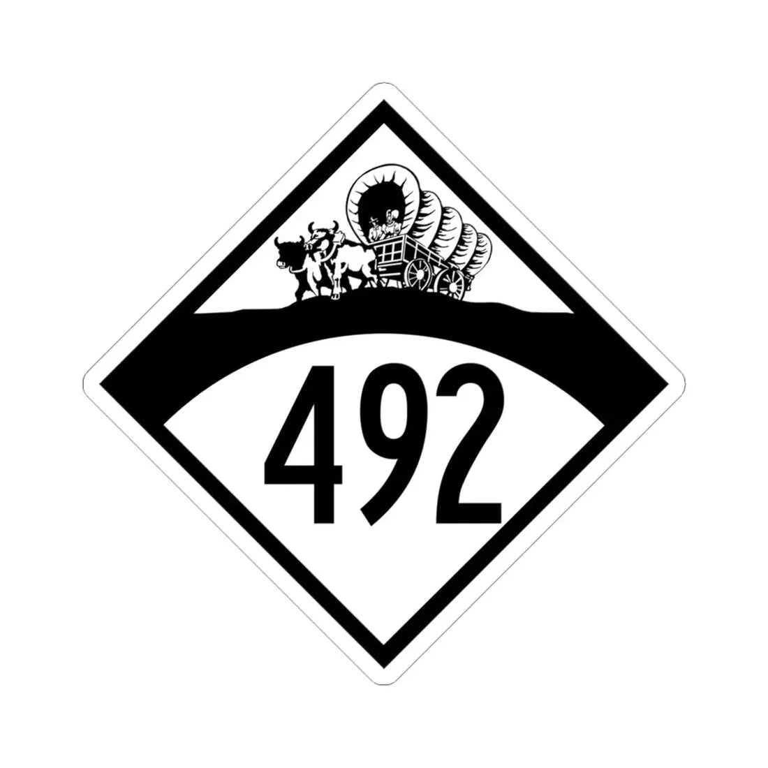 N-492 1950 (Nebraska) (Road Sign) STICKER Vinyl Kiss-Cut Decal 4 Inch White - The Sticker Space