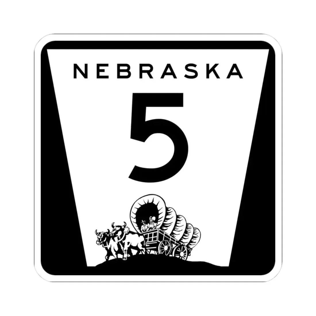 N-5 (Nebraska) (Road Sign) STICKER Vinyl Kiss-Cut Decal 3 Inch White - The Sticker Space