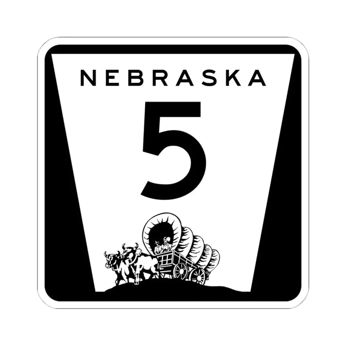 N-5 (Nebraska) (Road Sign) STICKER Vinyl Kiss-Cut Decal 6 Inch White - The Sticker Space