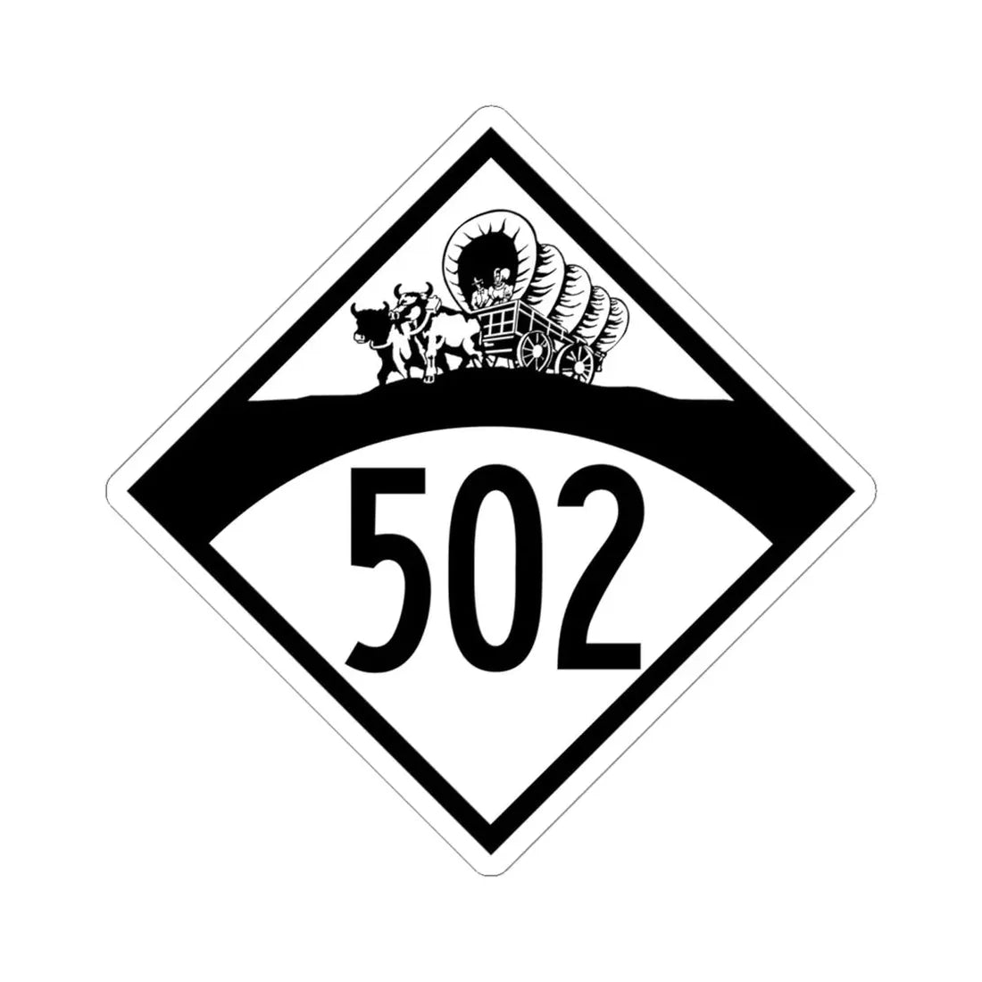 N-502 1950 (Nebraska) (Road Sign) STICKER Vinyl Kiss-Cut Decal 6 Inch White - The Sticker Space