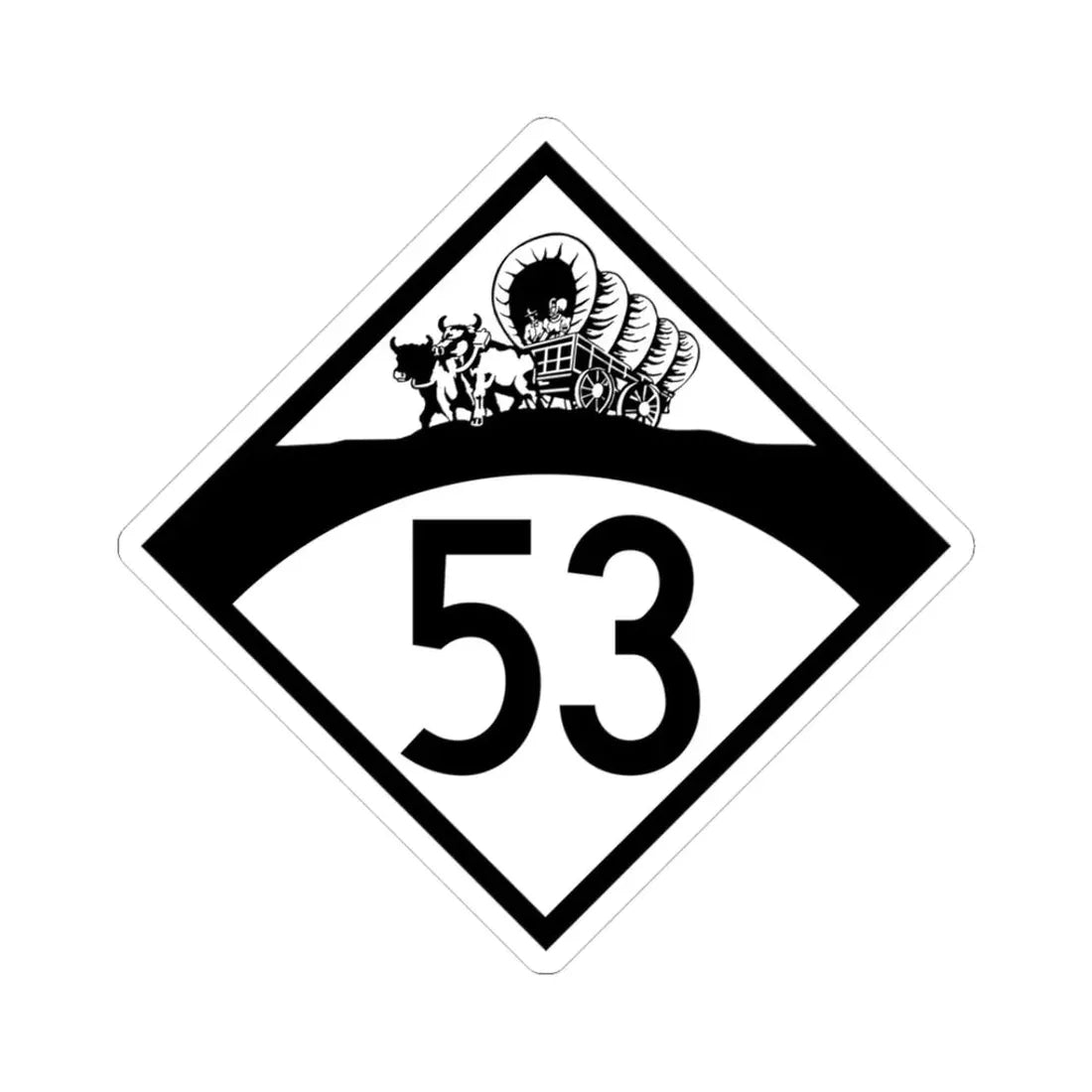 N-53 1950 (Nebraska) (Road Sign) STICKER Vinyl Kiss-Cut Decal 3 Inch White - The Sticker Space