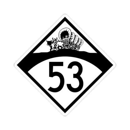 N-53 1950 (Nebraska) (Road Sign) STICKER Vinyl Kiss-Cut Decal 3 Inch White - The Sticker Space
