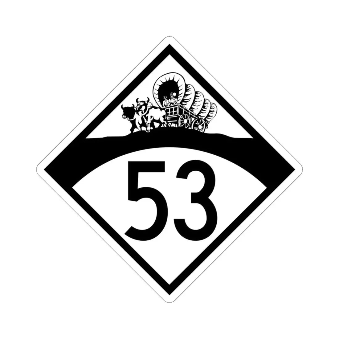 N-53 1950 (Nebraska) (Road Sign) STICKER Vinyl Kiss-Cut Decal 6 Inch White - The Sticker Space