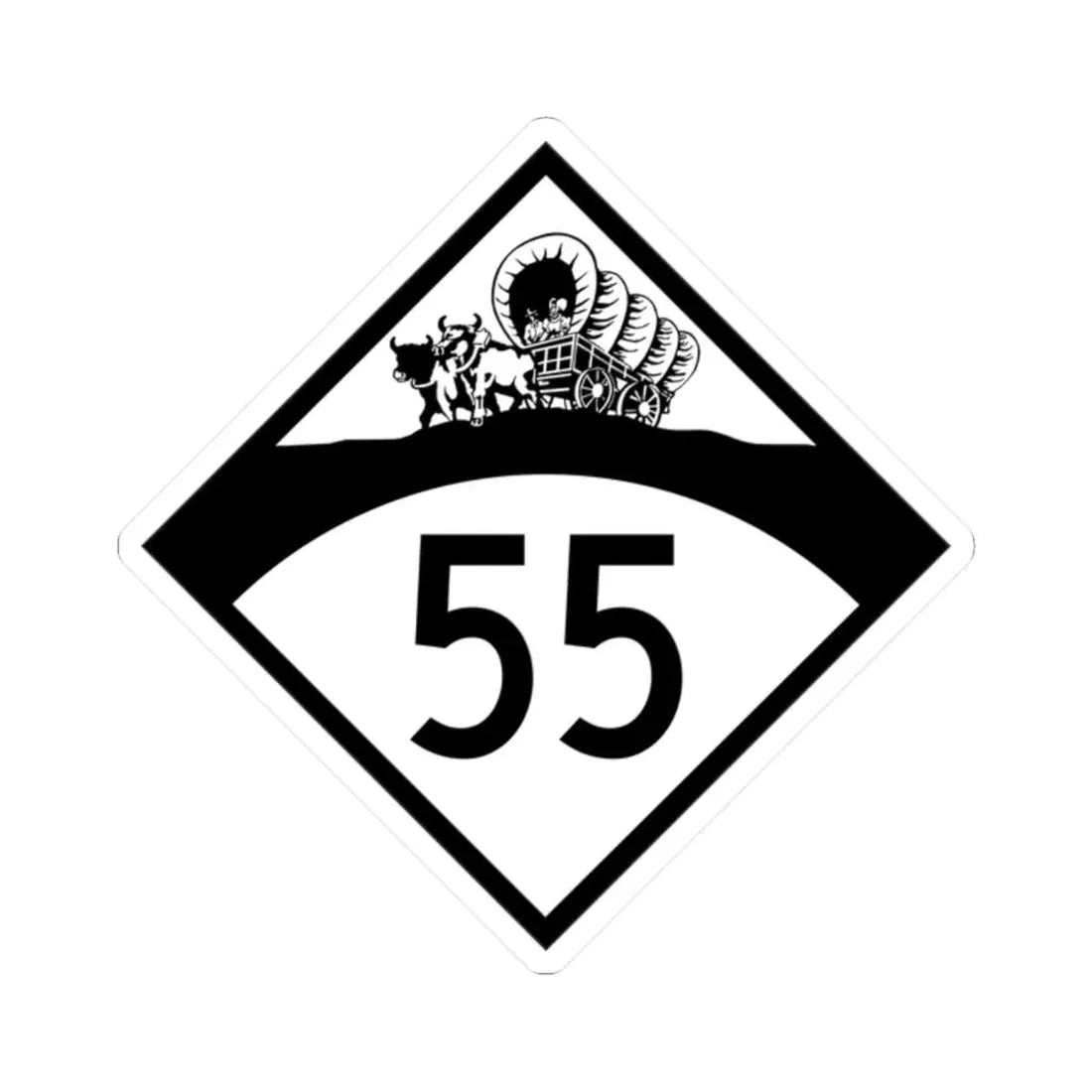 N-55 1950 (Nebraska) (Road Sign) STICKER Vinyl Kiss-Cut Decal 2 Inch White - The Sticker Space