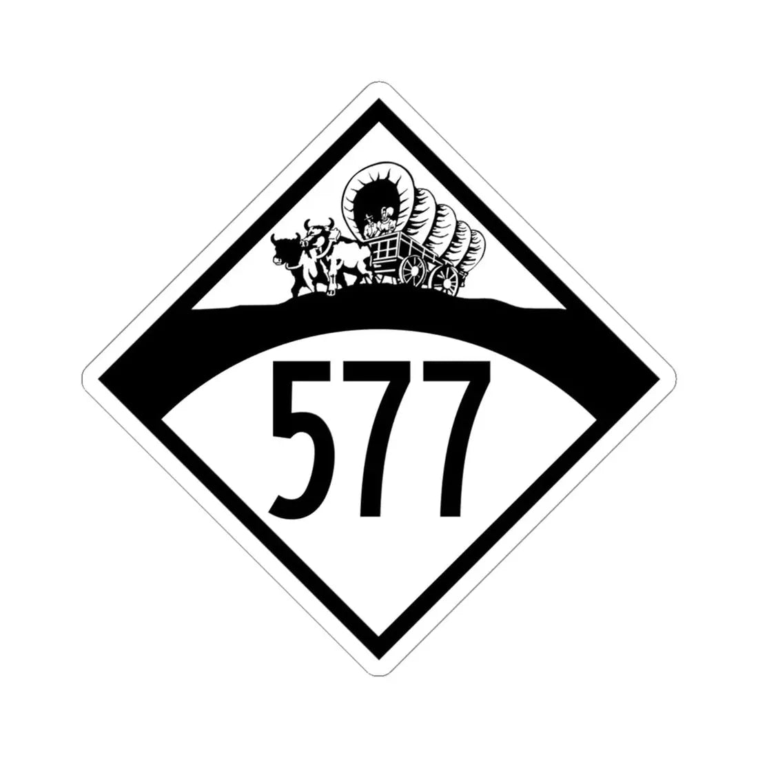 N-577 1950 (Nebraska) (Road Sign) STICKER Vinyl Kiss-Cut Decal 6 Inch White - The Sticker Space