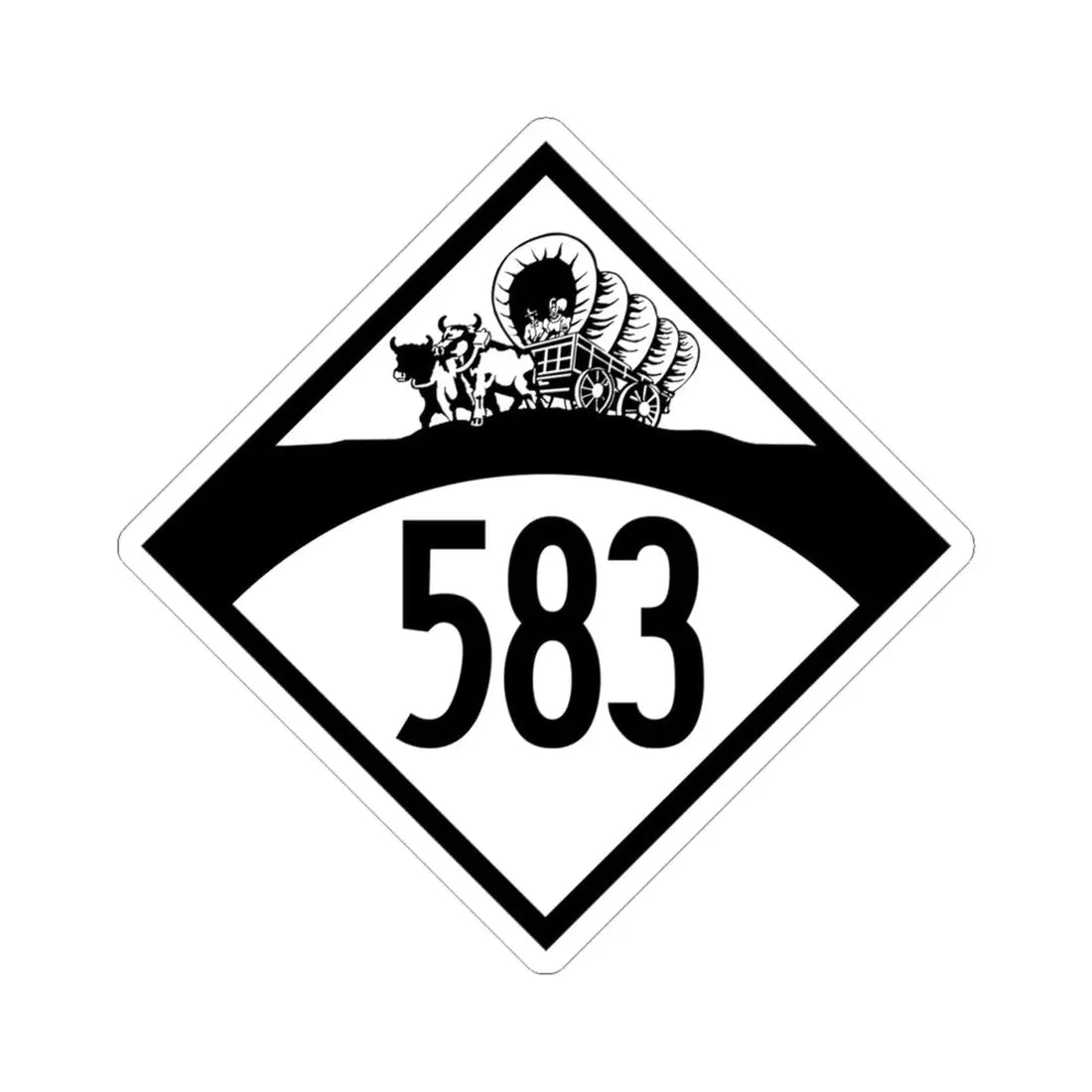 N-583 1950 (Nebraska) (Road Sign) STICKER Vinyl Kiss-Cut Decal 4 Inch White - The Sticker Space