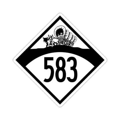 N-583 1950 (Nebraska) (Road Sign) STICKER Vinyl Kiss-Cut Decal 6 Inch White - The Sticker Space