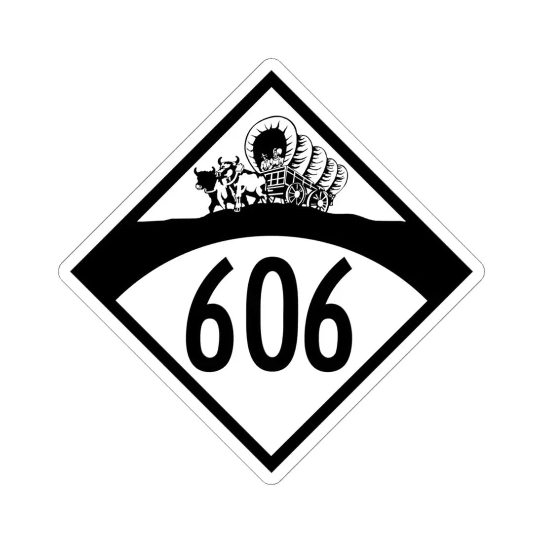 N-606 1950 (Nebraska) (Road Sign) STICKER Vinyl Kiss-Cut Decal 6 Inch White - The Sticker Space