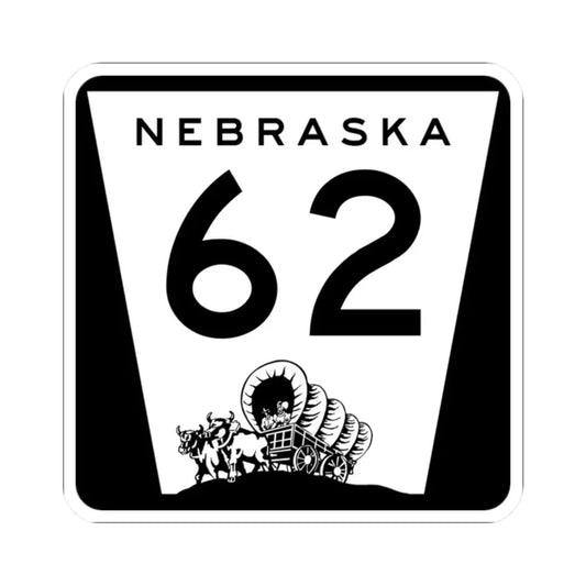 N-62 (Nebraska) (Road Sign) STICKER Vinyl Kiss-Cut Decal 2 Inch White - The Sticker Space