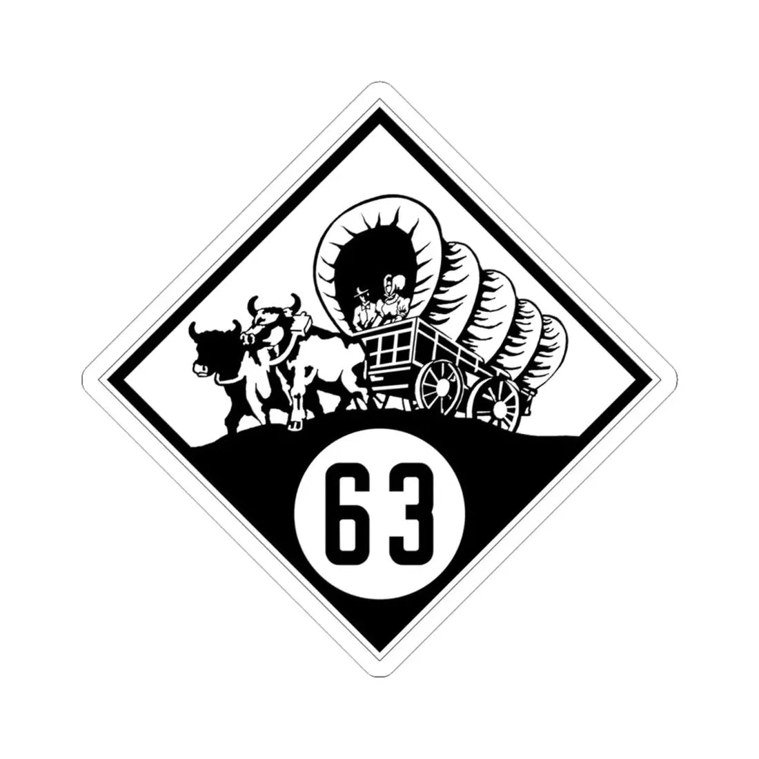 N-63 1926 (Nebraska) (Road Sign) STICKER Vinyl Kiss-Cut Decal 4 Inch White - The Sticker Space