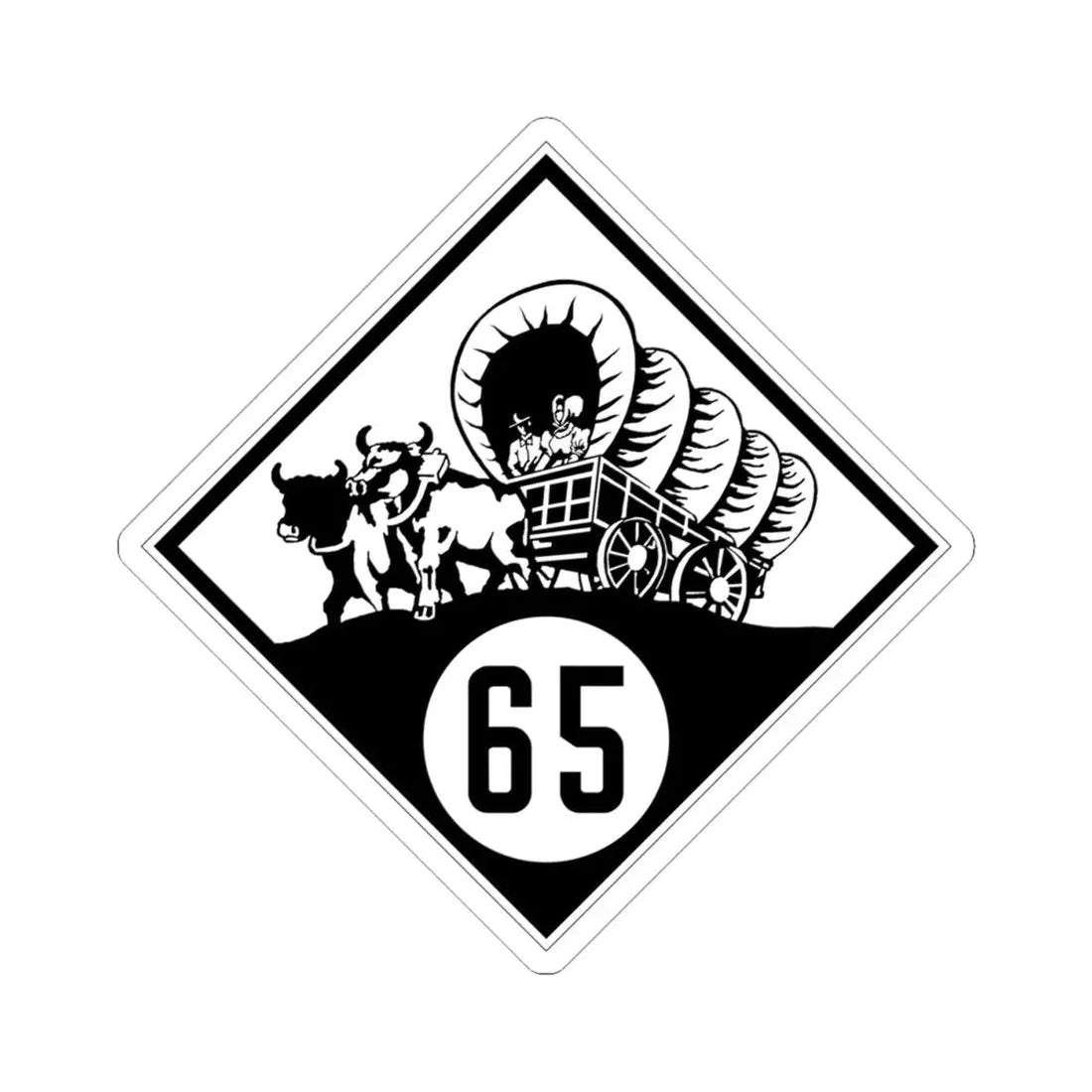 N-65 1926 (Nebraska) (Road Sign) STICKER Vinyl Kiss-Cut Decal 4 Inch White - The Sticker Space