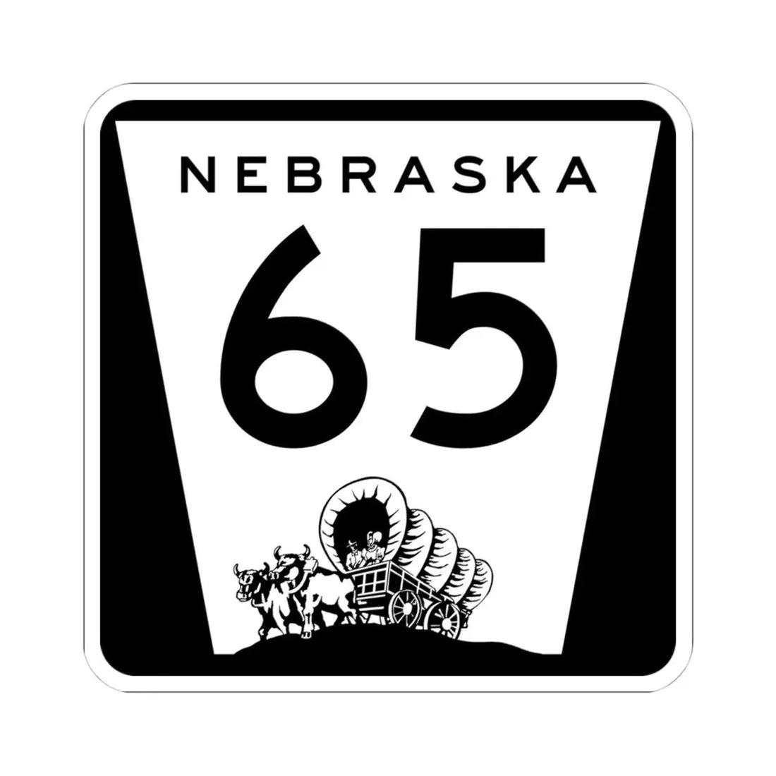 N-65 (Nebraska) (Road Sign) STICKER Vinyl Kiss-Cut Decal 4 Inch White - The Sticker Space