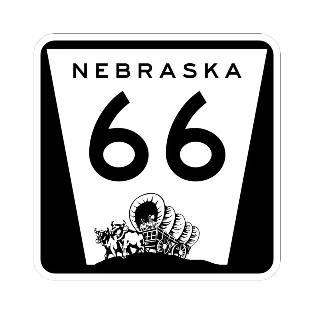 N-66 (Nebraska) (Road Sign) STICKER Vinyl Kiss-Cut Decal 3 Inch White - The Sticker Space