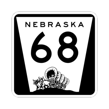 N-68 (Nebraska) (Road Sign) STICKER Vinyl Kiss-Cut Decal 6 Inch White - The Sticker Space