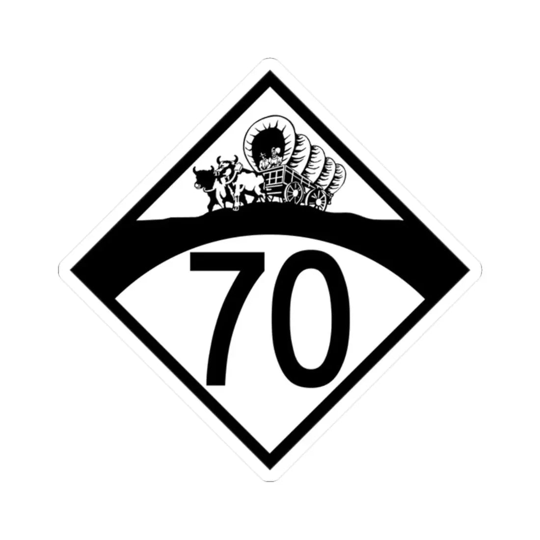 N-70 1950 (Nebraska) (Road Sign) STICKER Vinyl Kiss-Cut Decal 2 Inch White - The Sticker Space