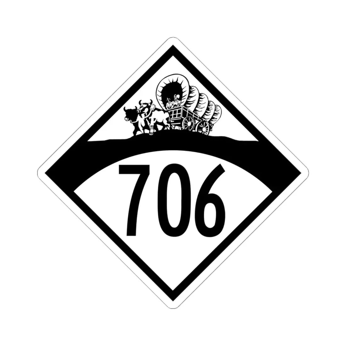 N-706 1950 (Nebraska) (Road Sign) STICKER Vinyl Kiss-Cut Decal 6 Inch White - The Sticker Space