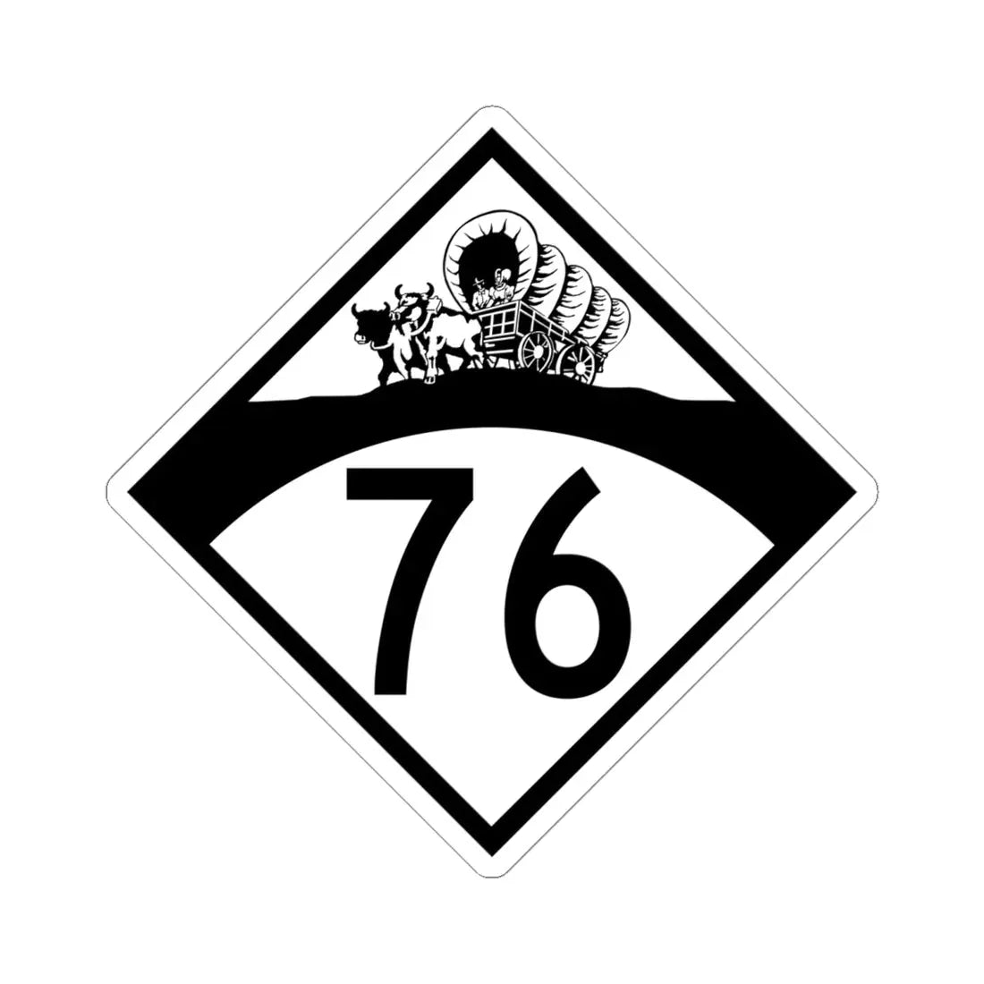 N-76 1950 (Nebraska) (Road Sign) STICKER Vinyl Kiss-Cut Decal 6 Inch White - The Sticker Space