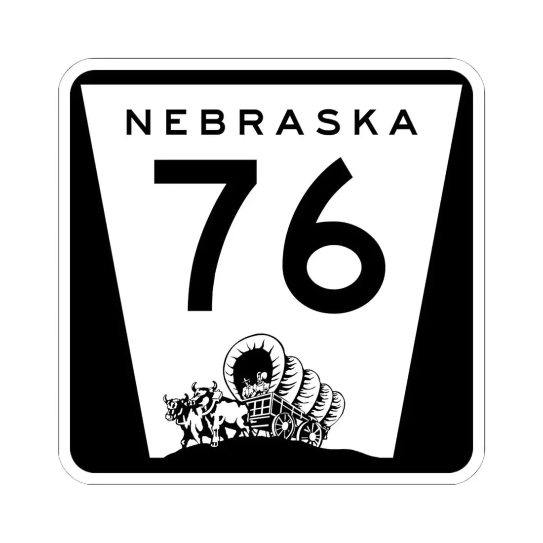 N-76 (Nebraska) (Road Sign) STICKER Vinyl Kiss-Cut Decal 6 Inch White - The Sticker Space