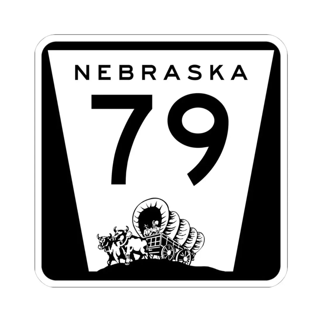N-79 (Nebraska) (Road Sign) STICKER Vinyl Kiss-Cut Decal 4 Inch White - The Sticker Space