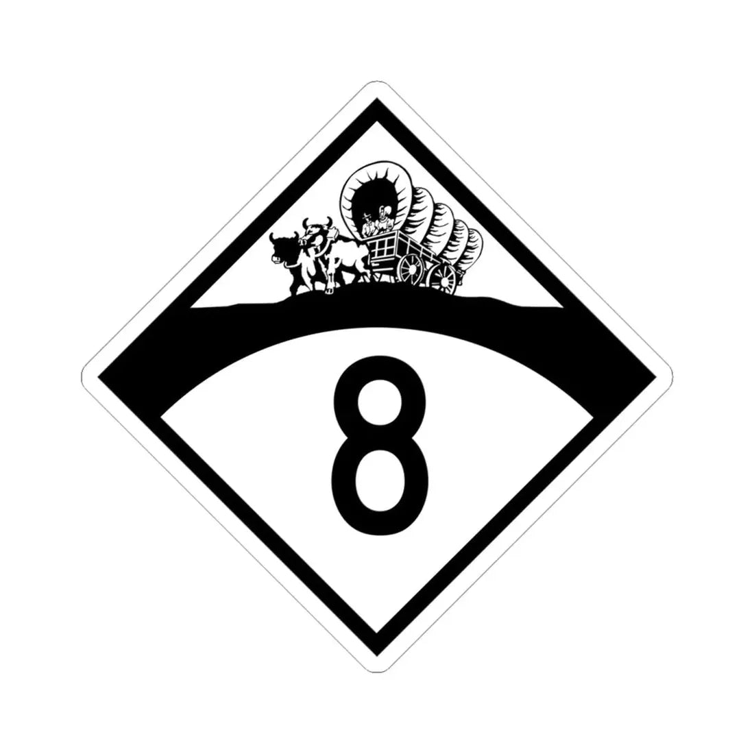 N-8 1950 (Nebraska) (Road Sign) STICKER Vinyl Kiss-Cut Decal 4 Inch White - The Sticker Space