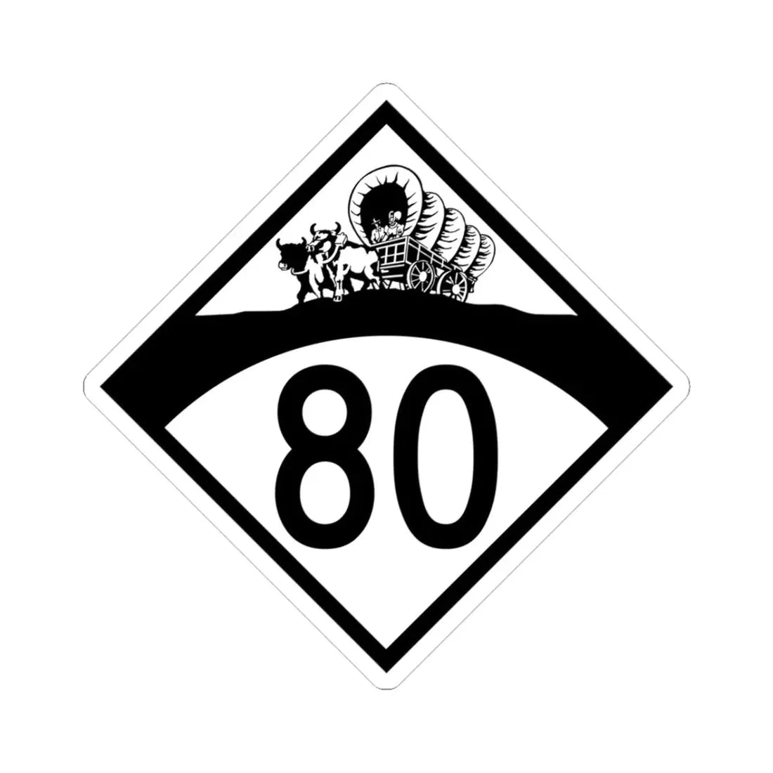 N-80 1950 (Nebraska) (Road Sign) STICKER Vinyl Kiss-Cut Decal 3 Inch White - The Sticker Space