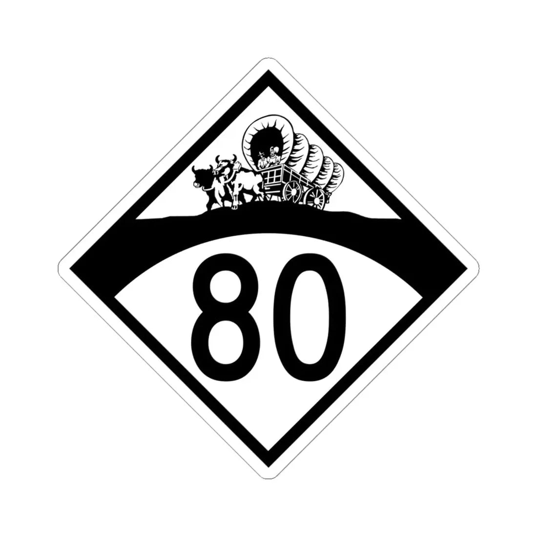 N-80 1950 (Nebraska) (Road Sign) STICKER Vinyl Kiss-Cut Decal 6 Inch White - The Sticker Space