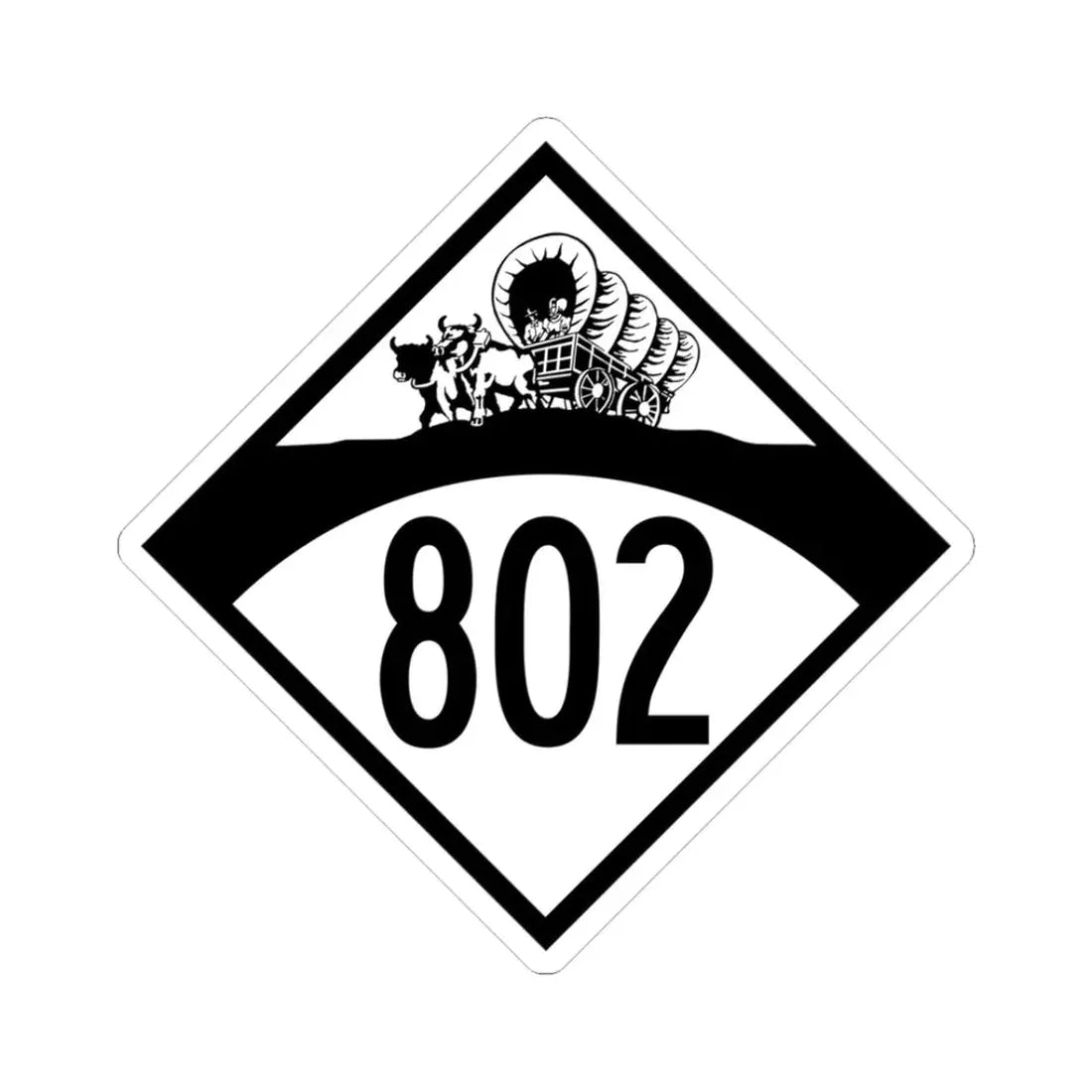 N-802 1950 (Nebraska) (Road Sign) STICKER Vinyl Kiss-Cut Decal 3 Inch White - The Sticker Space