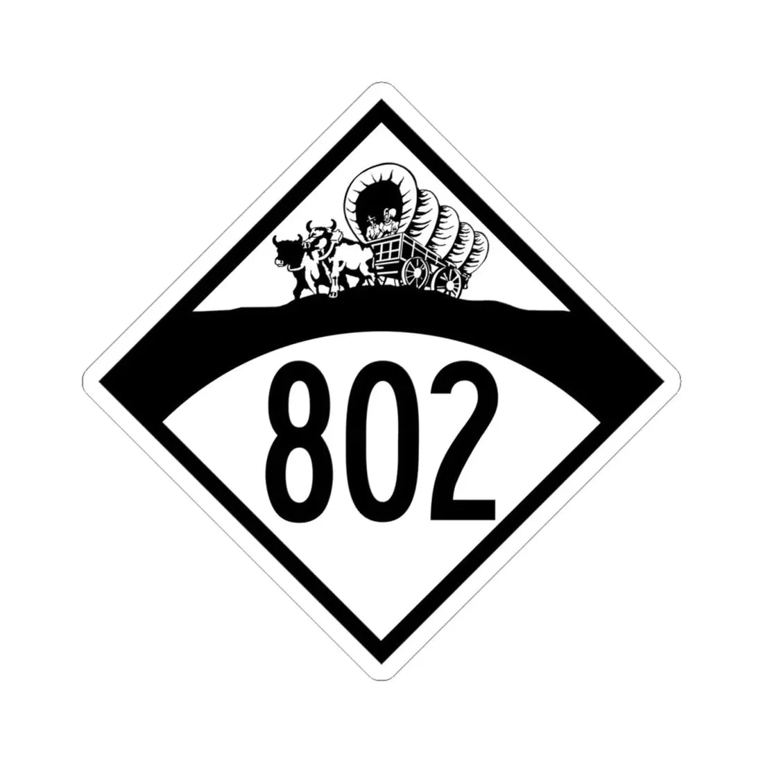 N-802 1950 (Nebraska) (Road Sign) STICKER Vinyl Kiss-Cut Decal 4 Inch White - The Sticker Space