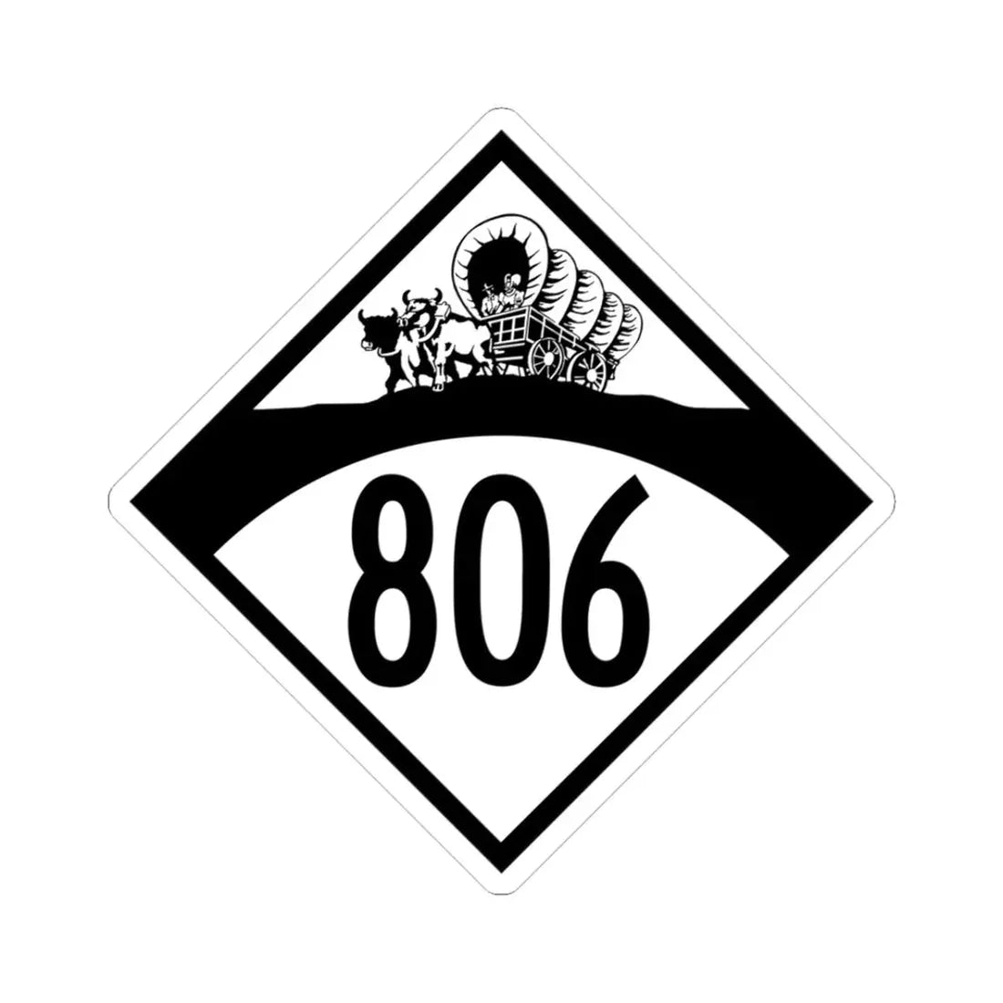 N-806 1950 (Nebraska) (Road Sign) STICKER Vinyl Kiss-Cut Decal 3 Inch White - The Sticker Space