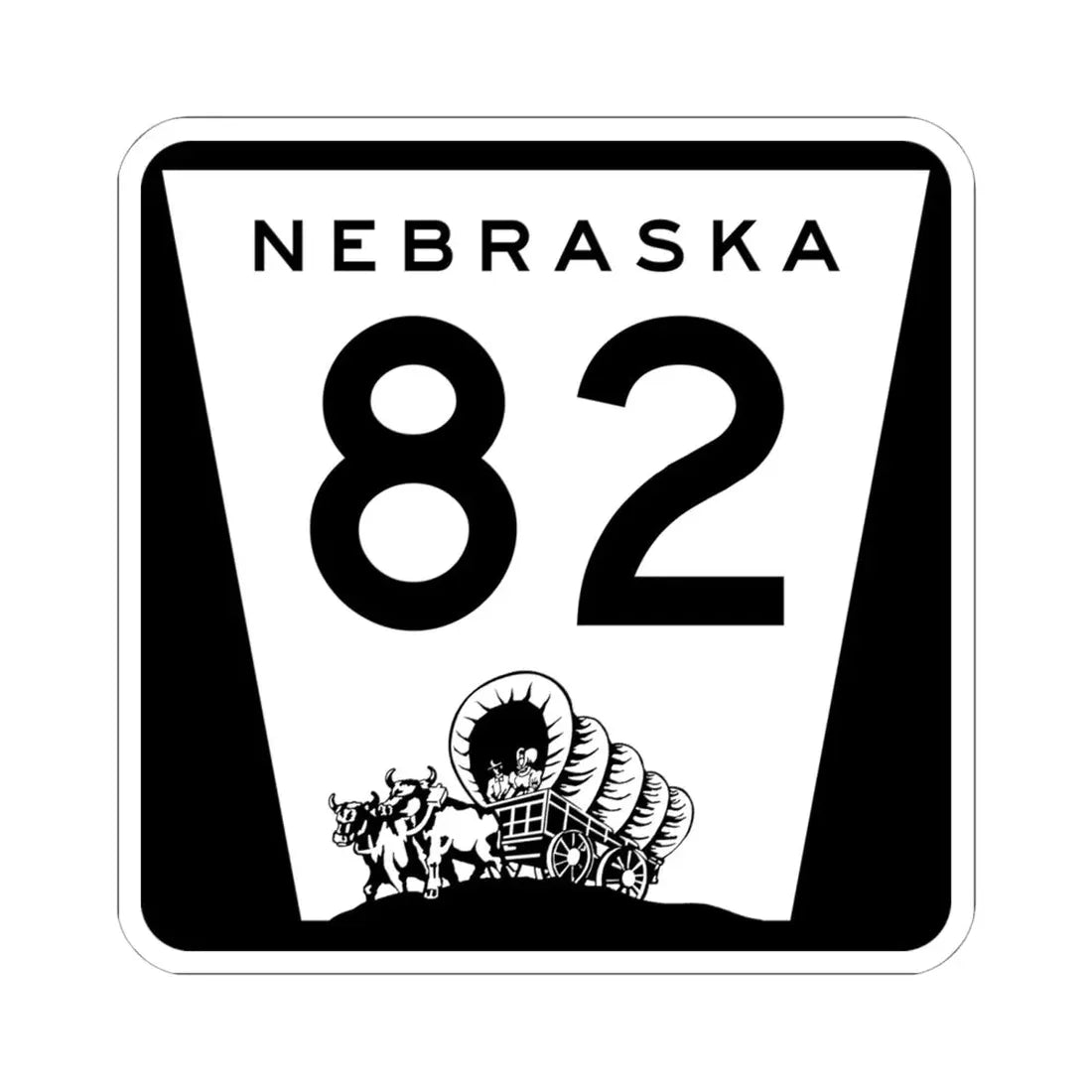 N-82 (Nebraska) (Road Sign) STICKER Vinyl Kiss-Cut Decal 6 Inch White - The Sticker Space