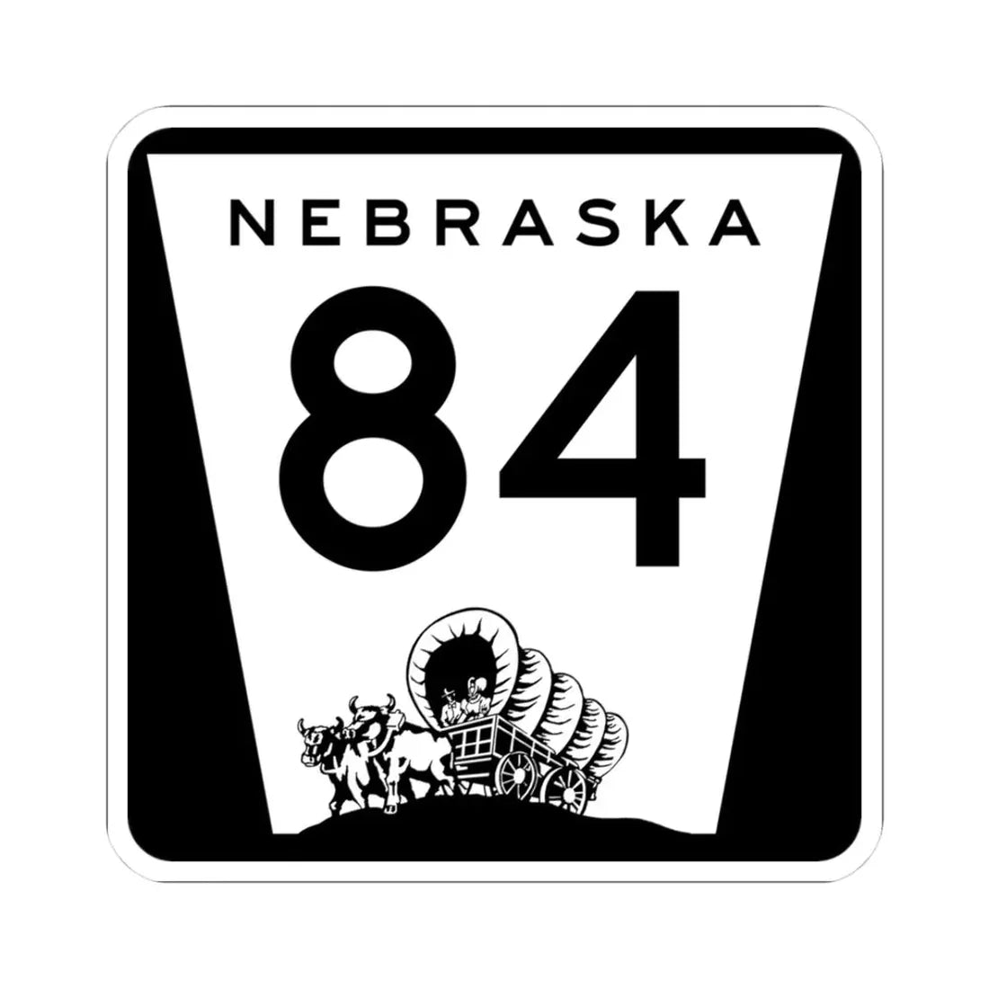 N-84 (Nebraska) (Road Sign) STICKER Vinyl Kiss-Cut Decal 3 Inch White - The Sticker Space