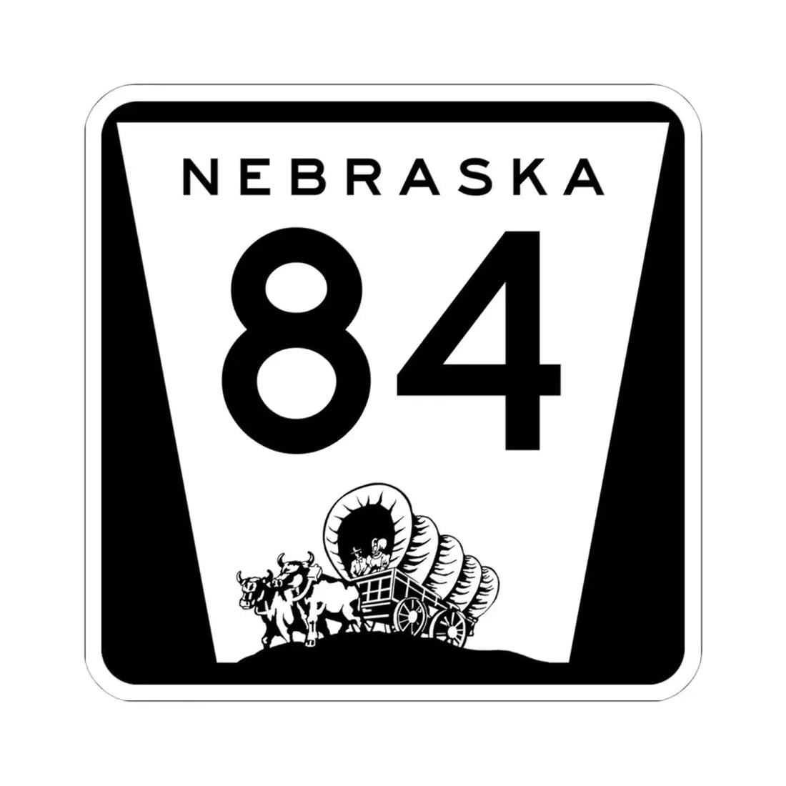 N-84 (Nebraska) (Road Sign) STICKER Vinyl Kiss-Cut Decal 6 Inch White - The Sticker Space