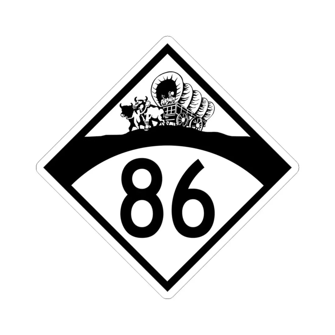 N-86 1950 (Nebraska) (Road Sign) STICKER Vinyl Kiss-Cut Decal 4 Inch White - The Sticker Space