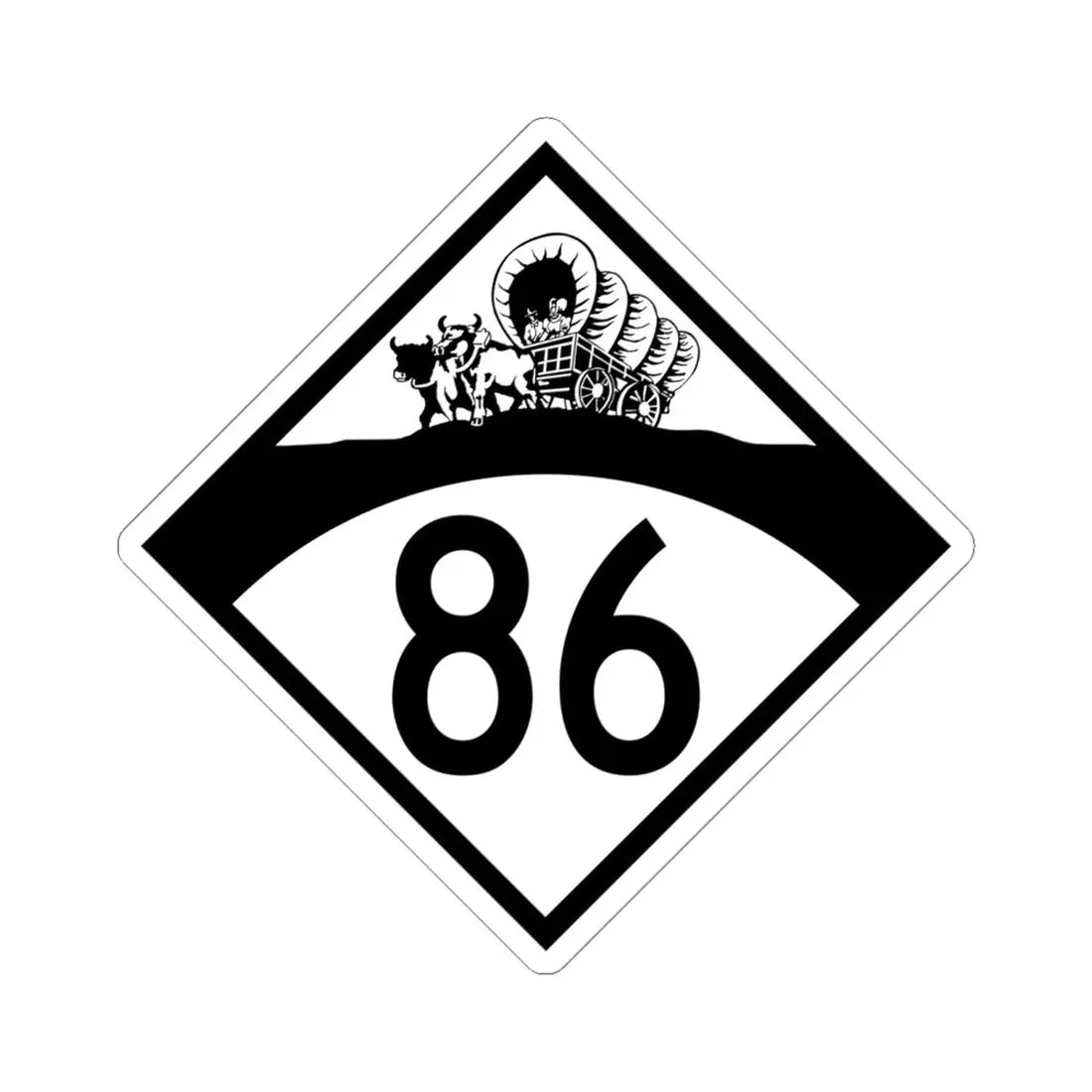 N-86 1950 (Nebraska) (Road Sign) STICKER Vinyl Kiss-Cut Decal 6 Inch White - The Sticker Space