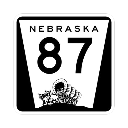 N-87 (Nebraska) (Road Sign) STICKER Vinyl Kiss-Cut Decal 2 Inch White - The Sticker Space