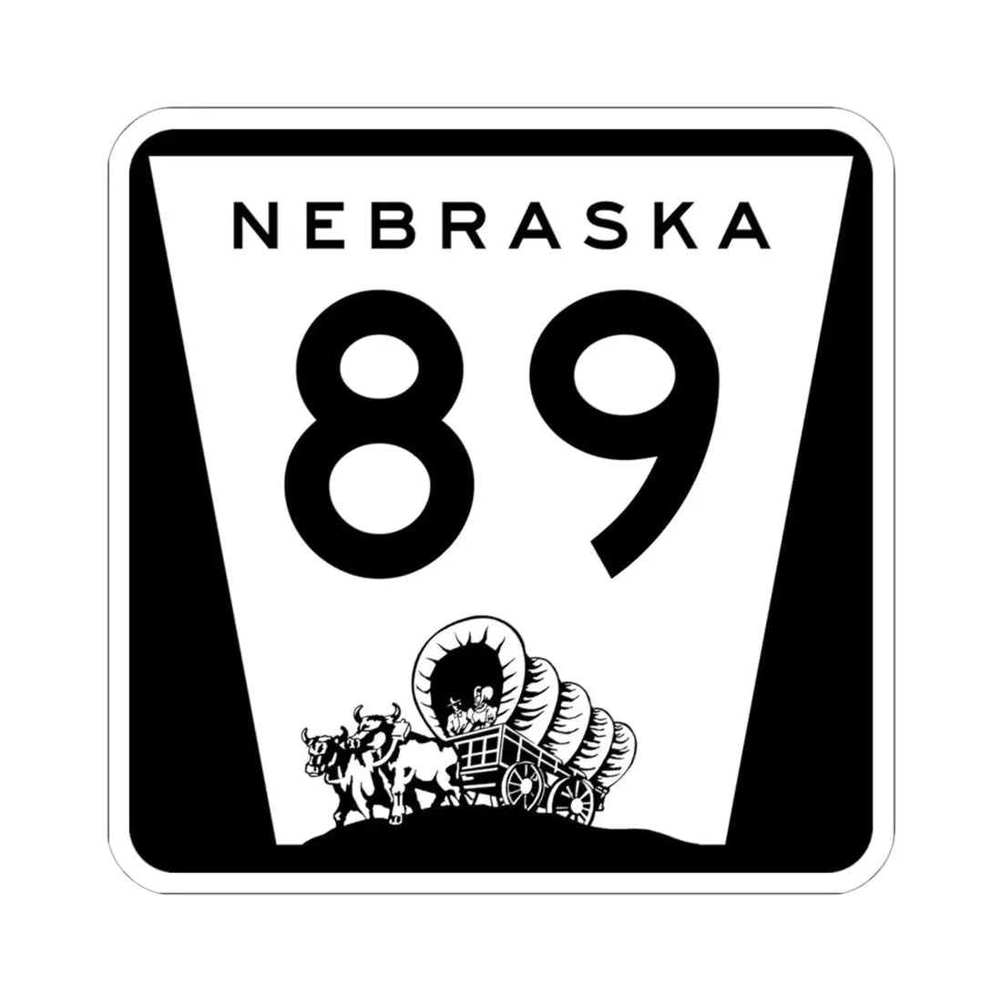 N-89 (Nebraska) (Road Sign) STICKER Vinyl Kiss-Cut Decal 6 Inch White - The Sticker Space