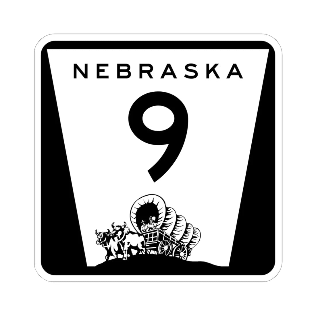 N-9 (Nebraska) (Road Sign) STICKER Vinyl Kiss-Cut Decal 6 Inch White - The Sticker Space