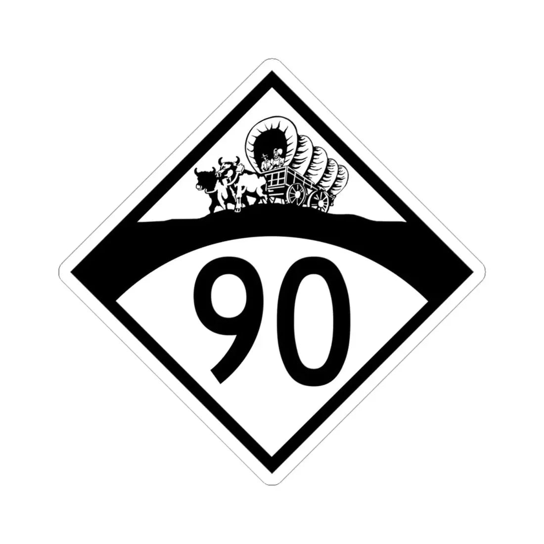 N-90 1950 (Nebraska) (Road Sign) STICKER Vinyl Kiss-Cut Decal 4 Inch White - The Sticker Space