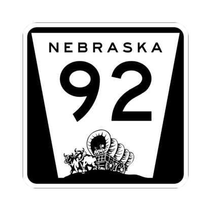 N-92 (Nebraska) (Road Sign) STICKER Vinyl Kiss-Cut Decal 2 Inch White - The Sticker Space