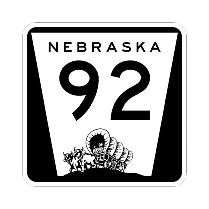 N-92 (Nebraska) (Road Sign) STICKER Vinyl Kiss-Cut Decal 4 Inch White - The Sticker Space